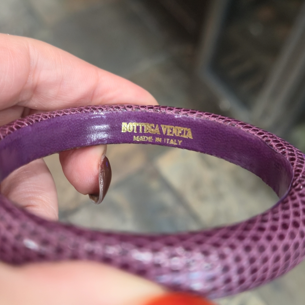 Bottega Vanetta Purple Python Bangle Bracelet - image 2